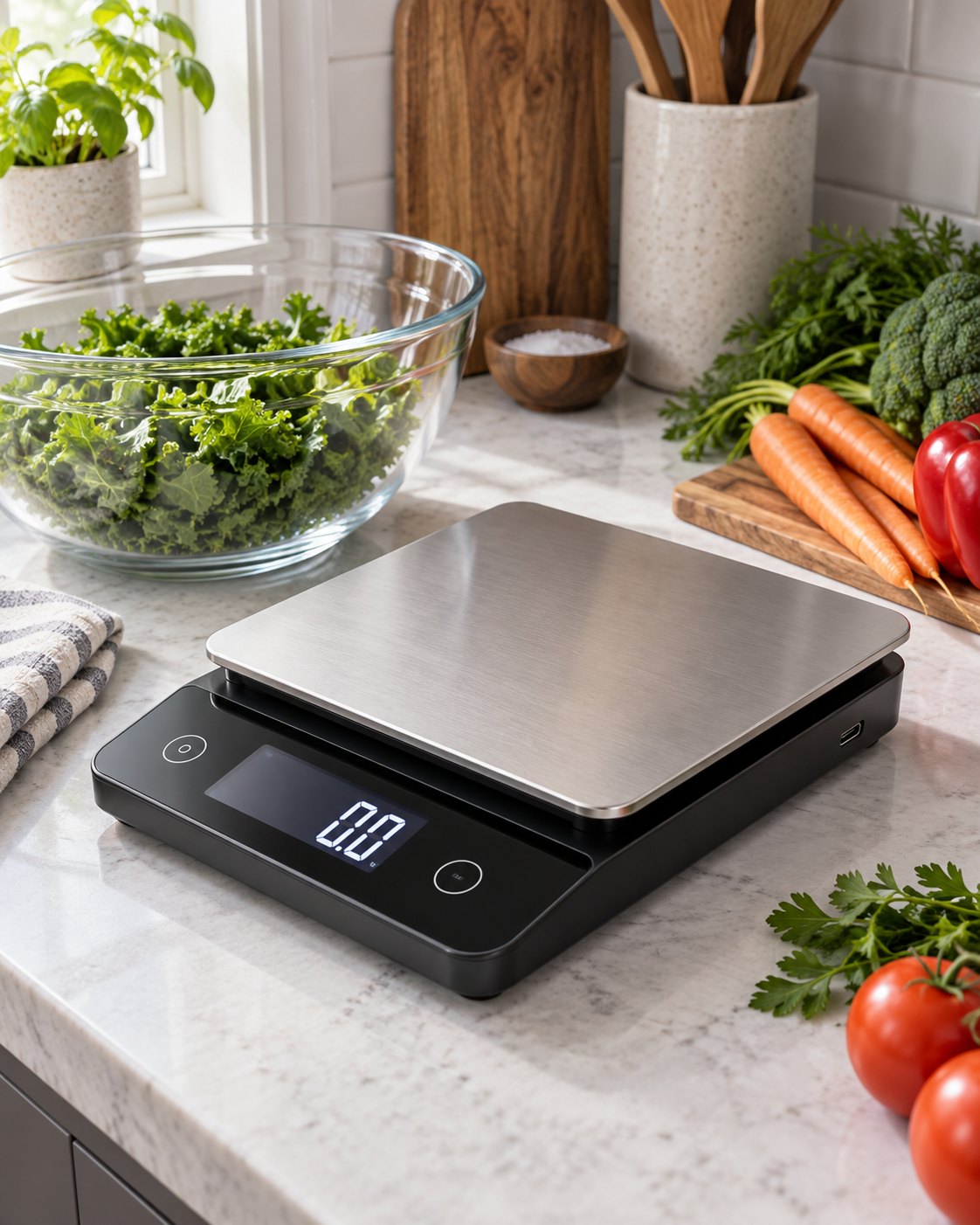 High-capacity rechargeable digital food scale approximation