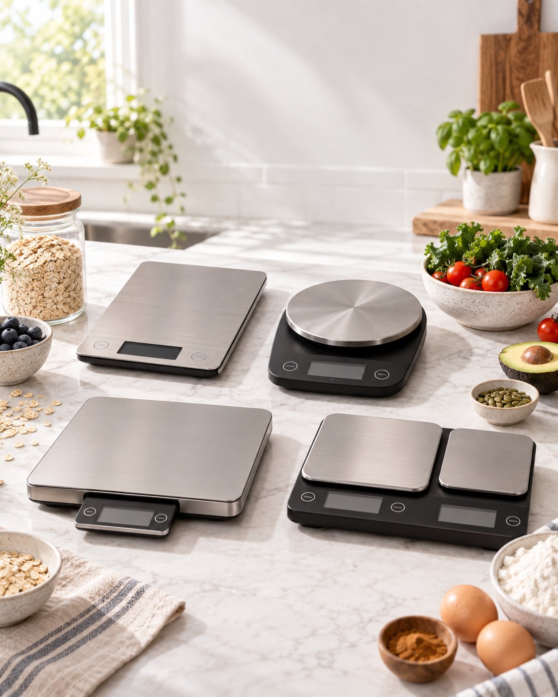 Compact digital kitchen scales for small kitchens and meal prep